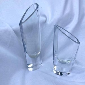 Set of 2: Nombe Clear Glass Vases